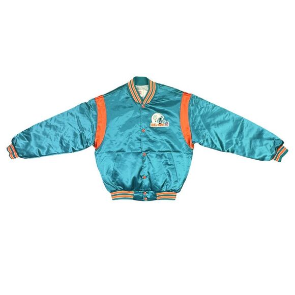 Vintage Swingster NFL Miami Dolphins Satin Bomber Jacket - Size Medium - Picture 3 of 7